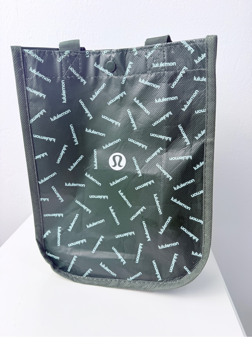 Lululemon Reusable Tote Bag Green Logo Shopping Gym Lunch Travel Bag